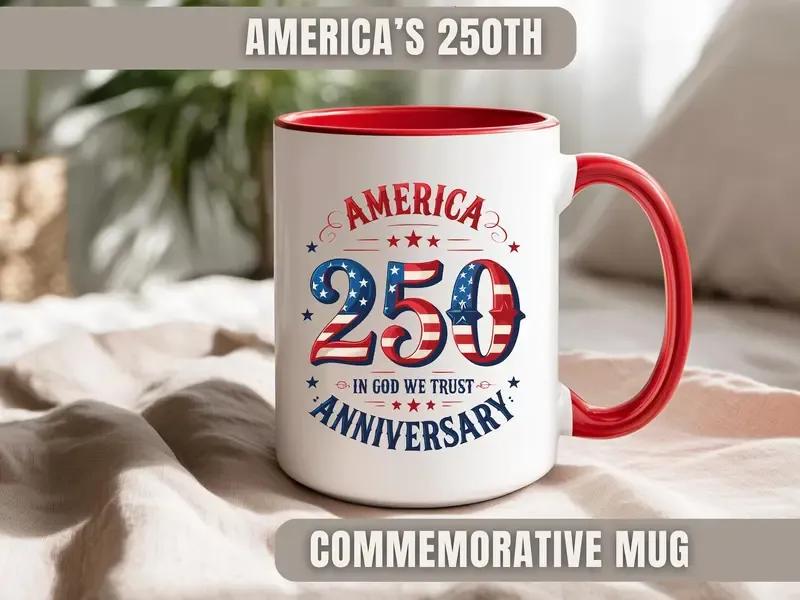 America 250th Anniversary Coffee Mug, 1776-2026 United States Semiquincentennial Celebration, Patriotic Veteran Gift, Made in the USA