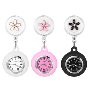 OIDEA Luminous Flower Nurse Watch, Round Dial, Water Resistant, with Retractable Reel and Easy-Read Design, Round Dial Watch, Water Resistant Watch