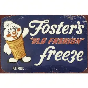 Aluminum Fosters Vintage Look Freeze Metal Tin Sign Retro Design Ideal Decor for Timeless Nostalgic Vibe Home Wall Bar Man Cave Room Decor