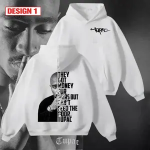 Retro Rapper Tupac 2pac Hoodie ( 4 Design ) hoodie Classic Rapper Graphic Sweatshirt Featuring Tupac Shakur – Hip Hop Culture Fashion