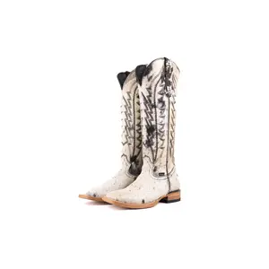 Charlotte Tall Cowhide Square Toe Cowgirl Boot Size 6.5 Box TW14
