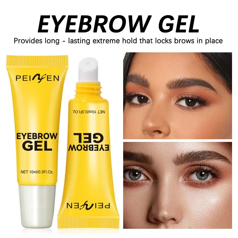 2pcs Eyebrow Gel Transparent Long-Lasting Waterproof Natural Brow Makeup Setting Liquid Fine Brush Head Quick Drying Cosmetic Eyebrow Gel Clear Eyebrow Makeup Products