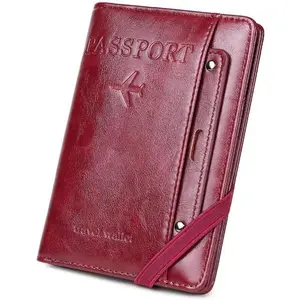 RFID Passport Wallet, RFID Passport Holder for Wallet, Essential Travel Anti- Wallet Storage Case, Anti- Protective Case,Burgundy