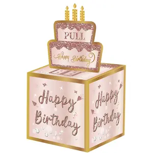Best-Selling Gold Birthday Money Box, Perfect Gift for Birthdays, Enhance Party Atmosphere Cash Present, Trendy Design