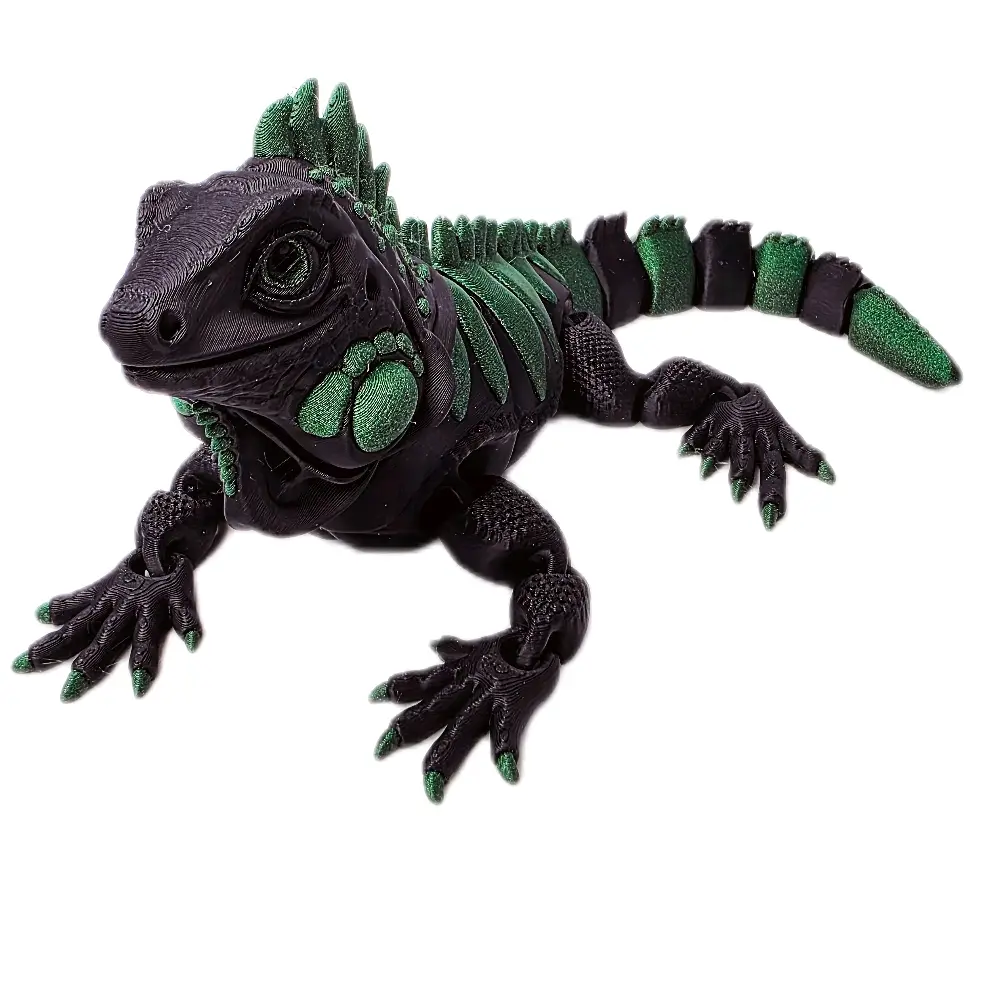 Collector Series Artistic 10" Articulated Flexi Iguana - Articulating Animal Figurine, Decorative Sculpture, Home Decor Ornament, Home Supplies Ornament, Ornaments