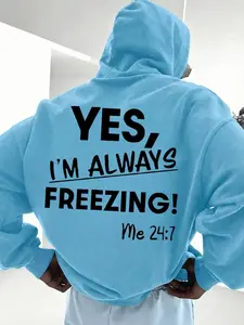 Sky Blue Hooded Sweatshirt, Graphic Letter Print, Long Sleeve Fitted, Street Style, Soft Comfortable Fabric, All Seasons Wear