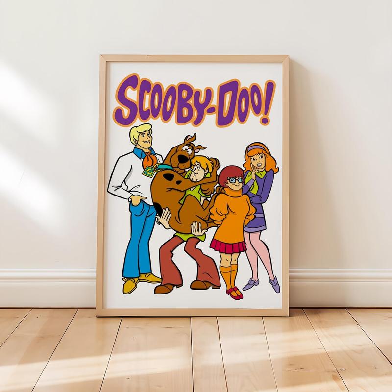 Unframed, Room Decor, Mystery inc 80s 90s Nostalgia, Retro Cartoon Wall Art, Scooby-doo Poster  – 5 Size, 8x12 to 27x40 inch