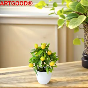 ARTGOOD 1PC Mini Faux Lemon Tree Potted Plant🌿🍋 Vibrant Artificial Decor - Perfect for Kitchen/Bathroom/Office/Café | Scandinavian/Mediterranean Style | Christmas/Wedding/Grand Opening Decor | Maintenance-Free/Everlasting