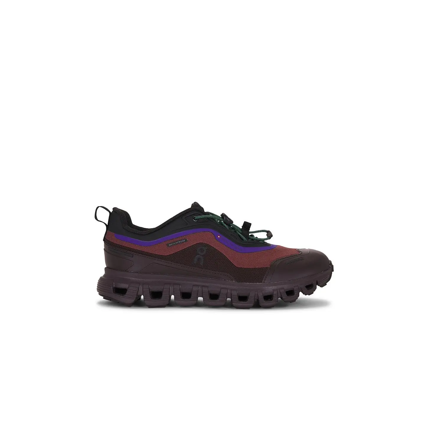 On Cloud 6 Geo Waterproof Sneaker in Black & Tyrian
