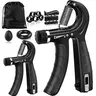 5-Pack Hand Grip Trainer Kit - Adjustable Resistance Rubber Strength Training Equipment, Forearm Tool, Finger Exerciser, Stretcher, Stress Relief Ring - Compact Gear for Superior Grip, Fatigue Reduction, Gym Bag Fit, Ideal for Sports & Home Athletes