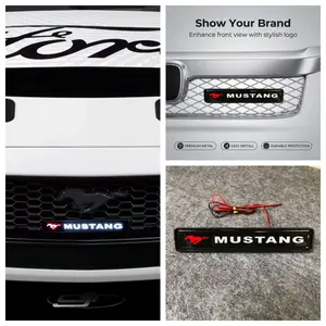LED Illuminated Front Grille Emblem Light Waterproof Car Grille Badge Lamp Compatible with Ford Mustang 2005-2025 All Models GT EcoBoost Shelby GT350 GT500 Boss 302 Mach 1 Vehicle Exterior Decoration