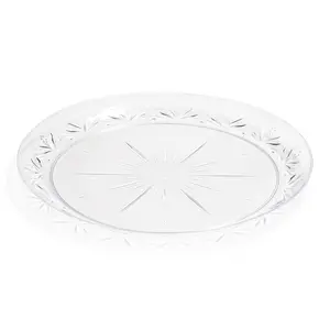 Clear Floral Round Disposable Plastic Pastry Plates (6.25")