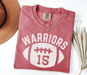 Comfort Colors Vintage Custom Football T-shirt, Personalized Football Team T-shirt, Football Gift For Her, Football Fan For Him, Sports Mom, Game Day