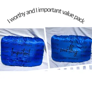 Value pack , blue  affirmation / declaration satin pillowcase