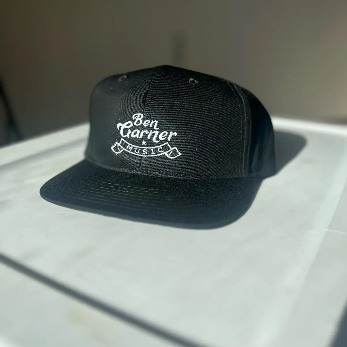 SnapBack hat with flat brim and adjustable strap