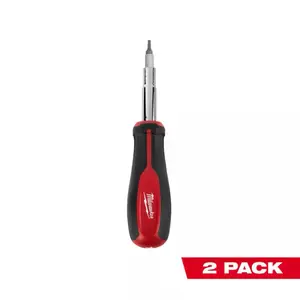 Milwaukee 11-in-1 Multi-Tip Screwdriver with Square Drive Bits (2-Pack)