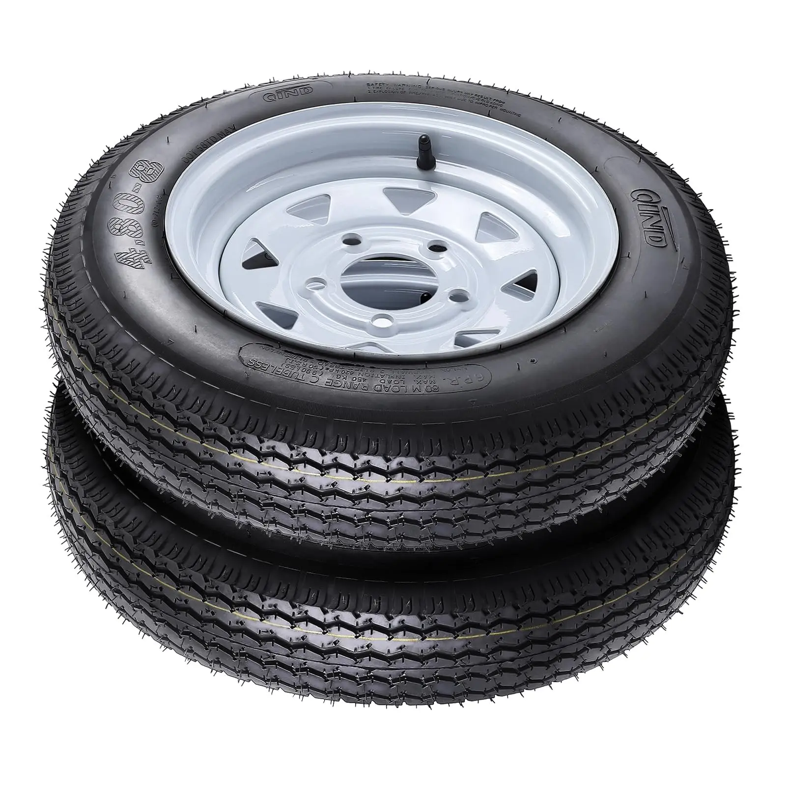 GAOMON 4.80-8 480-8 Trailer Tires with 8" Rims, 5 Lug on 4.5", Load Range c, 6PR, Set of 2 Tires