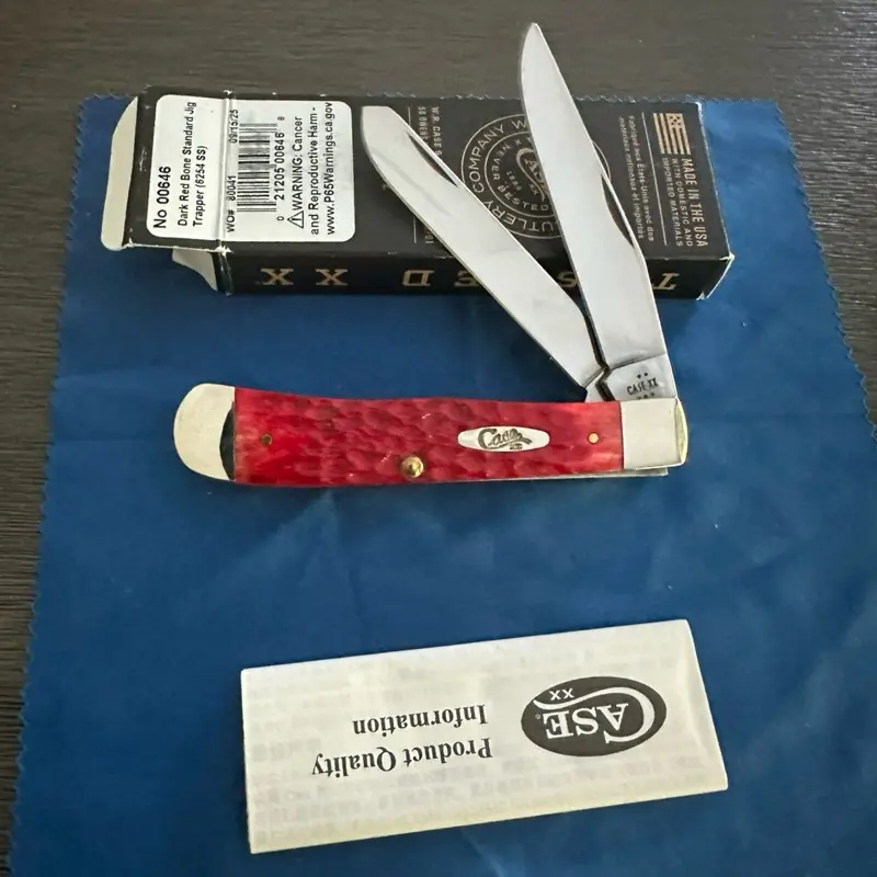 Case XX Pocket Worn Old Red Bone, Corn Cob Jig Trapper Knife