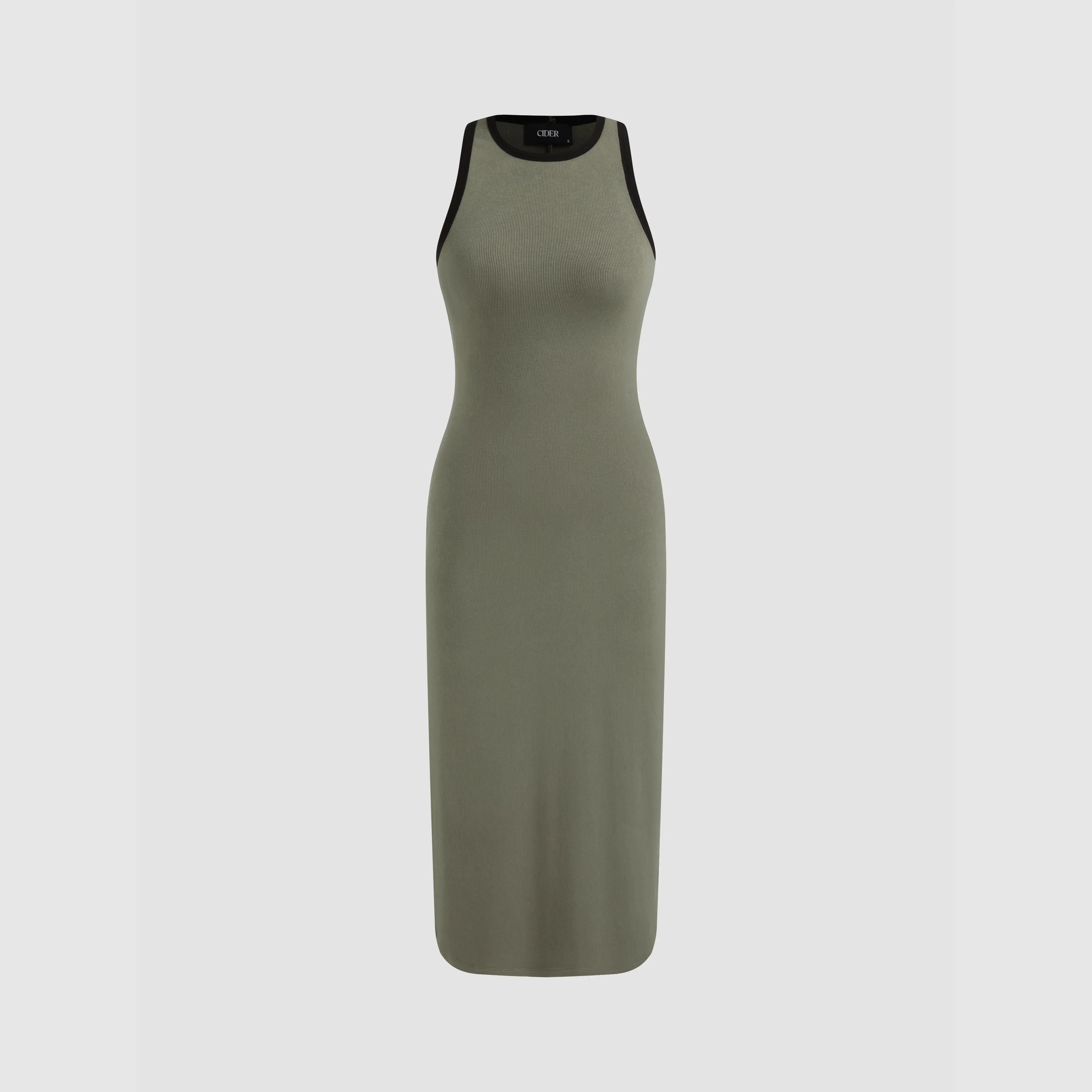 Cider [size 0-10] Round Neckline Contrasting Binding Backless Sleeveless  Maxi Dress - TikTok Shop