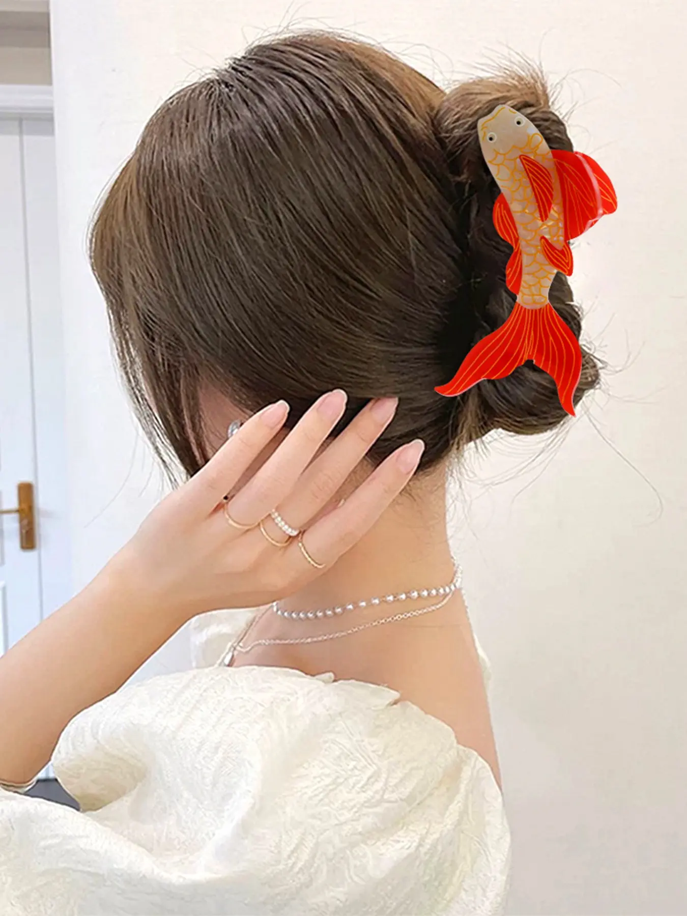 Creative Mermaid Acetate Koi Hair Clip, Cute Cartoon Fish Hair Claw, Fashion Personalized Hair Accessory, Fun Claw Clips, Women Girls Shark Jaw Clips, Cute Hair Accessories