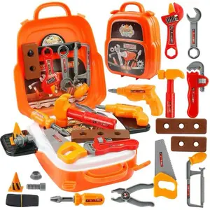 Kids 22PCS Tool Set -Kids Tool Bench,Construction Toy with Toolbox &Electronic Drill, Pretend Play forToddlers Aged 3-7, Birthday Giftfor Boys and Girls 4-6 Years Old Christmas gifts, Halloween gifts