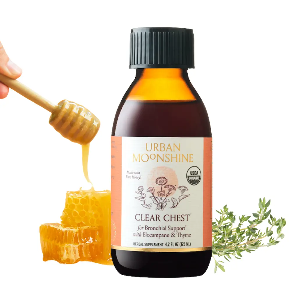 Clear Chest Syrup | Organic Raw Honey & Thyme for Clear Lungs | Urban Moonshine