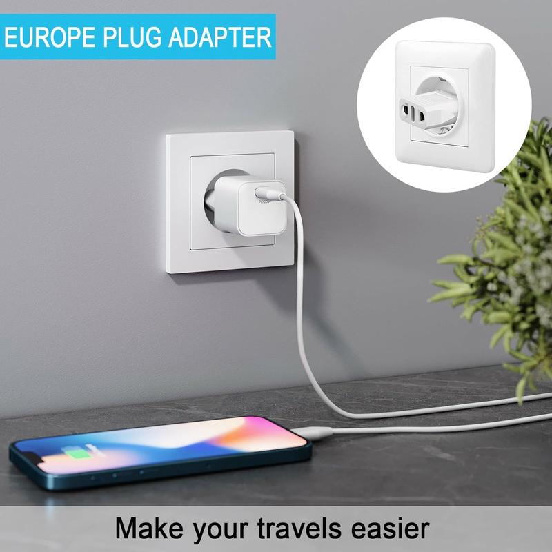 European Plug Adapter, 8 Pack US to Europe Plug Adapter, European Travel Type C Plug Adapter, 220V to 110V Adapter Plug America to Europe, Travel Adapter Europe Power Converter