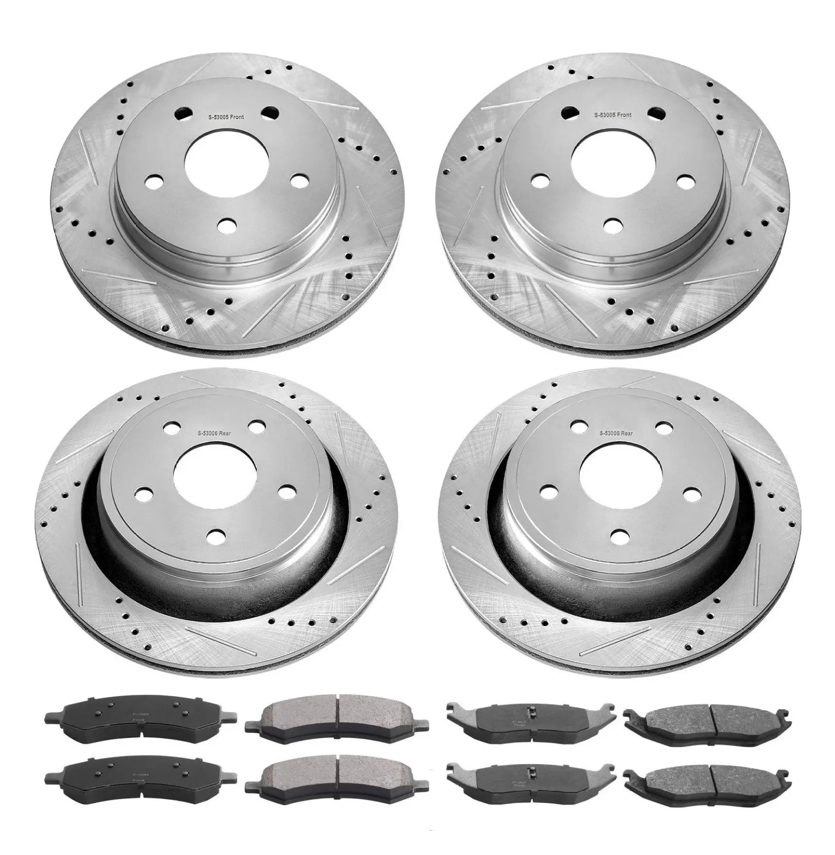 Brake Kit for Ram 1500/Durango/Aspen 06-2018, Drilled & Slotted Rotors & Ceramic Pads Default