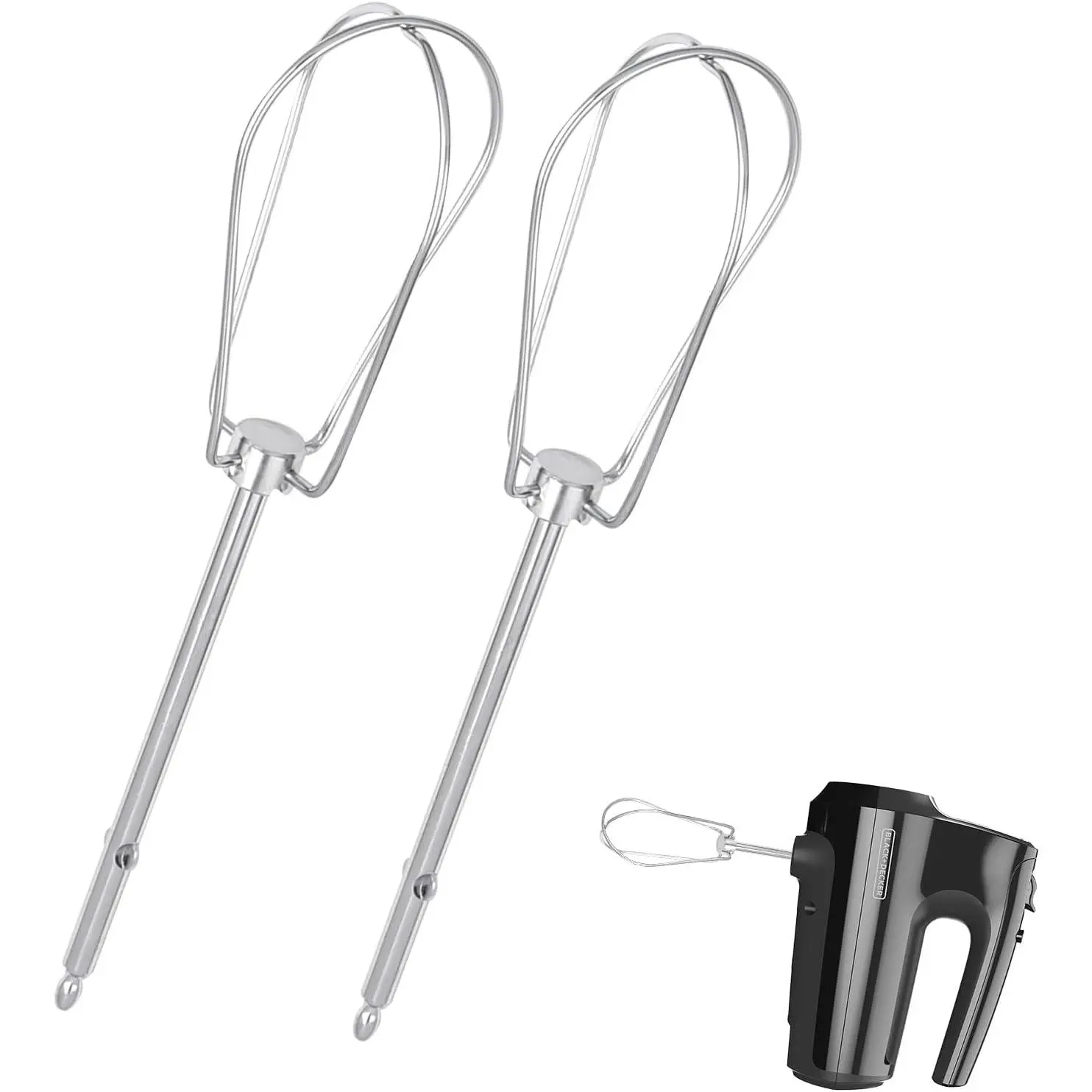 2 Pack Hand Mixer Attachments Beaters Compatible with BLACK and DECKER Electric Hand Held Mixer, Stainless Steel Replacement Parts, Beaters Electric Mixer Parts Accessories