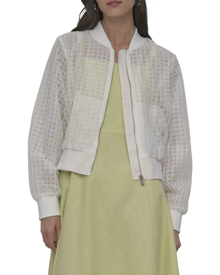 DKNY Eyelet Organza Bomber Jacket