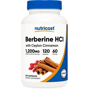 Nutricost Berberine HCl with Ceylon Cinnamon Capsules (120 Capsules, 60 Servings) - Non-GMO, Animal-Free Product