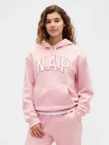Women Oversized Gap Nap Logo Hoodie -  Pure Pink