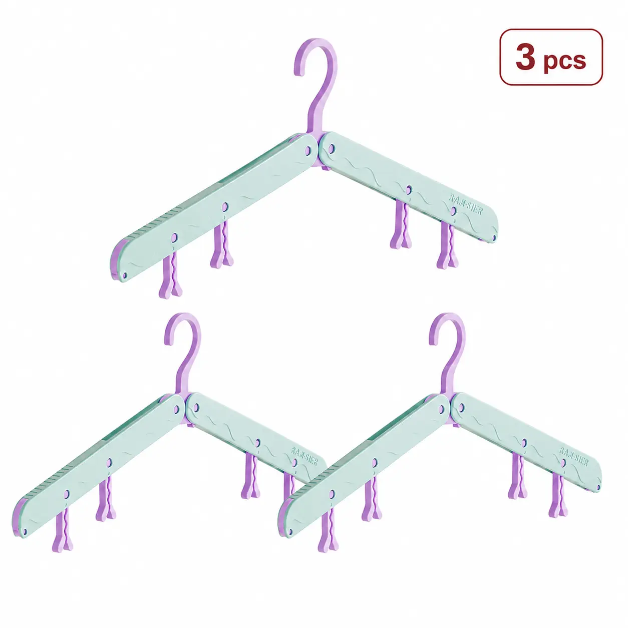 3PCS Purple-Green