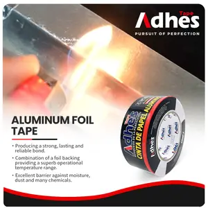 ADHES Aluminum Foil Tape for General Purpose Heat Proof Tape Withstand from 80°C to 100°C