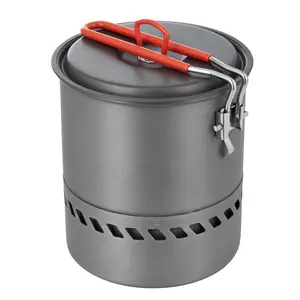 Bulin Camping Cooking Pot Heat Exchanger Outdoor Camp Pot 1.5 Liter Lightweight Backpacking Hiking Pot - Outstanding Boil Times & Save Fuel