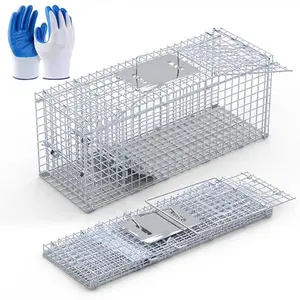 iMountek 25.59Inch Live Humane Animal Trap Cage Heavy Duty Folding Catch And Release Rodent Cage For Rabbit Squirrel Possum Skunk Kitten Raccoon And More spotlight day