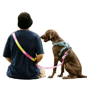 Adjustable Pet Leash, Gradient Color Outdoor Dog Walking Leash, Durable and Comfortable Pet Harness, Ideal for Daily Walks