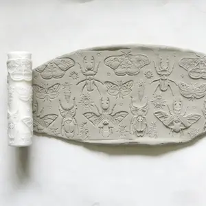 1pc Insect-Themed Clay Roller Embossing Tool - Plastic Suitable for Pottery, DIY Crafts with Insect Patterns (Bees, Beetles, Ants) for Entomology Projects, Clay Stamp for Home Decor Makers, Gift for Pottery Enthusiasts