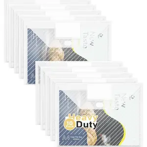 10 Pack Clear Plastic Envelopes File Folders HeavyDuty Document Holder with Label Pockets for Letter and A4 Size Document Folder for School Home Work Office Organizer