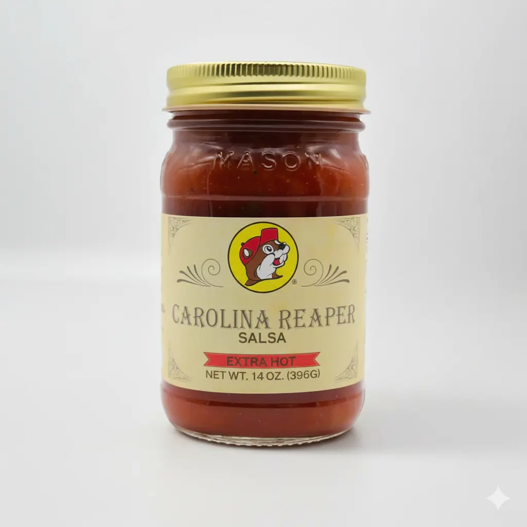 Buc-ee's Carolina Reaper Extra Hot Salsa - 14 oz Hot Sauce, Pepper-Based Cooking Sauce for Dipping & Cooking with Intense Spiciness, Pepper-Based Cooking Sauces