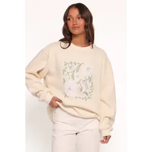 Flower Garden Graphic Sweatshirt - Cream