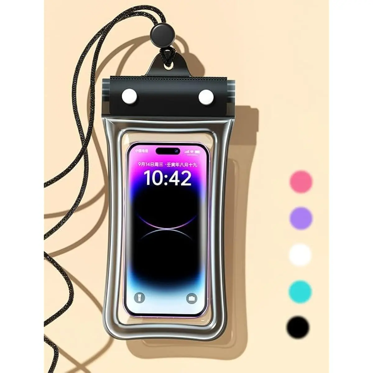 IPX8 Waterproof Smartphone Pouch - Floatable Touchscreen Protector with Lanyard, Universal Cellphone Case for Beach Swimming, Diving, Water Sports, Casing