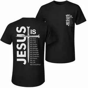 Retro "Jesus Is My Everything" Christian Tee Vintage faith cross design Bold Jesus cross lettering Meaningful casual summer OOTD Cotton Menswear Graphic Print T-shirt Top Womenswear Streetwear Tshirt
