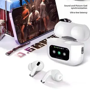 Wireless Earbuds Multi Language Noise Cancelling Touch Screen LED Display Long Battery Life Clear Calls Deep Bass Waterproof Sweatproof Comfortable Fit