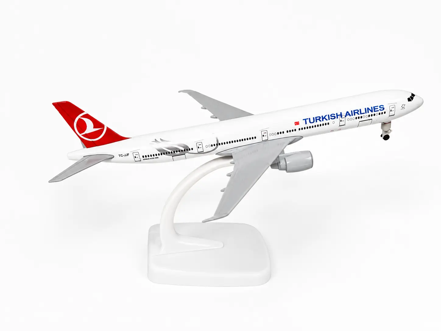 Turkish Airlines Official Livery Aviation Scale Aircraft Model, 1:300 Collectible Replica, Included Display Stand