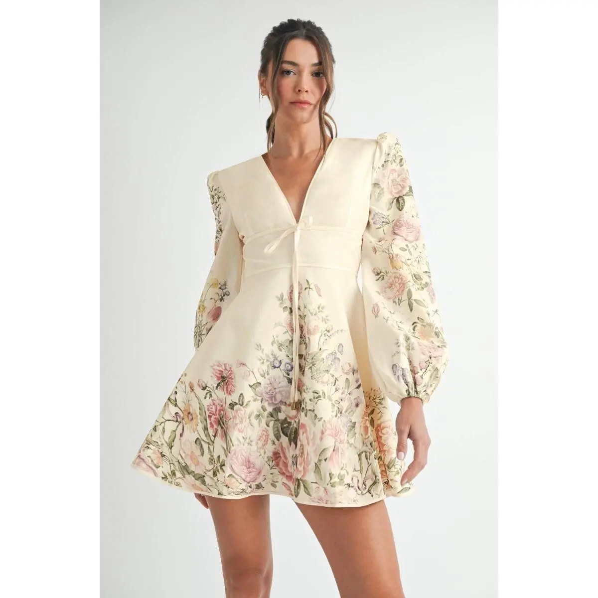 Long Sleeve Floral Mini Dress