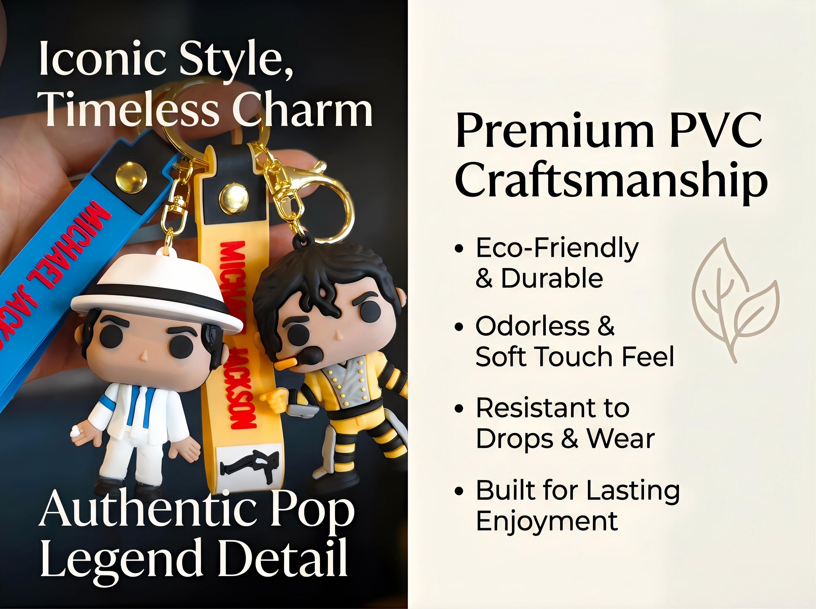 Michael Jackson Keychain, Music Idol Keyring for Claw Machine, Festival Gift, Souvenir Michael Jackson Keychain, Music Idol Keyring for Claw Machine, Festival Gift, Souvenir