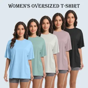 5 Pack Women's Workout Short Sleeve T Shirts Energetic Multi-Color Casual Oversized T Shirts for Women Short Sleeve Oversized T Baggy Dry Fit Athletic Gym Shirts Top Tees summerwins