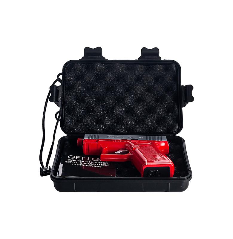 Windproof Torch Lighter, With Case, Adjustable Jet Flame, Refillable, Design Ideally for Daily Use Cooking, Outdoor Activities [Butane not included]