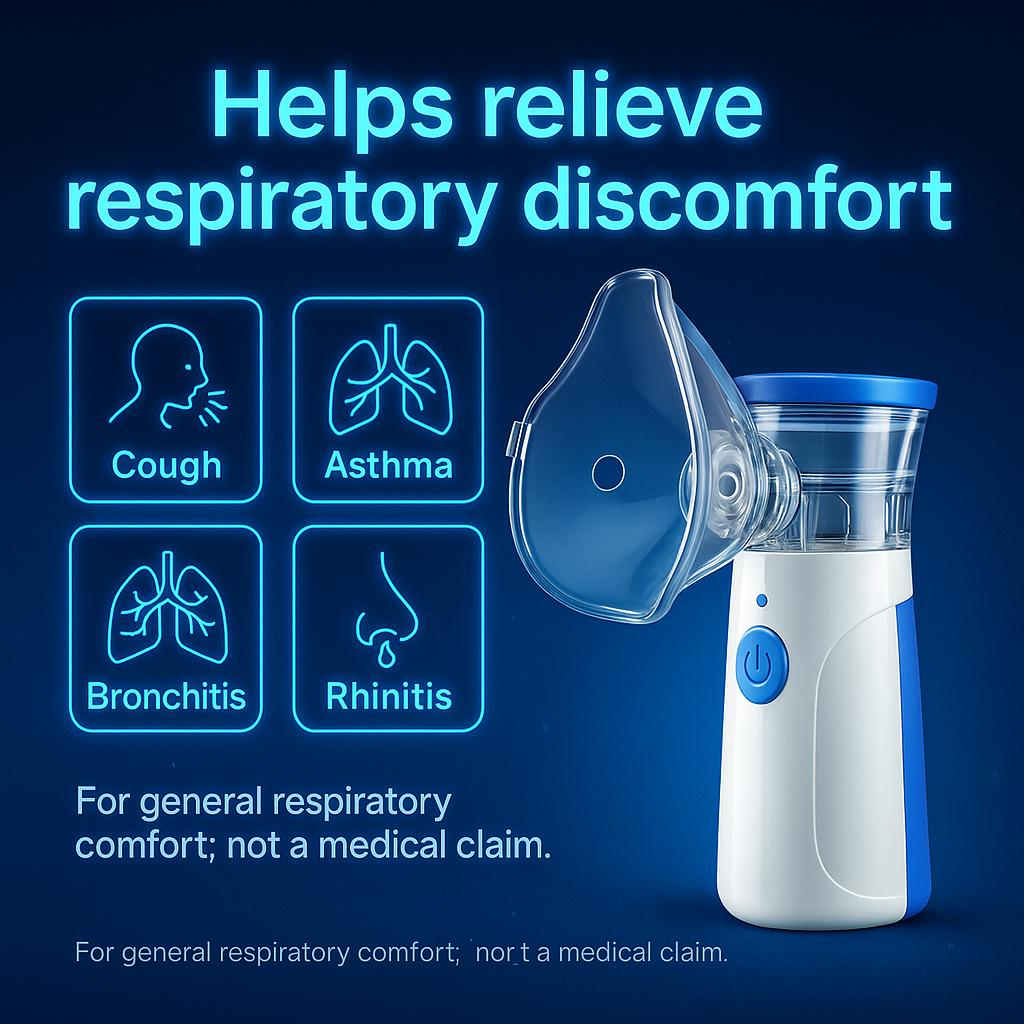 Portable Handheld Humidifier, Ultrasonic Cool Mist Mister with Accessories, USB-C Rechargeable, Quiet, Family-Friendly (Adults & Kids), Gift for Mum